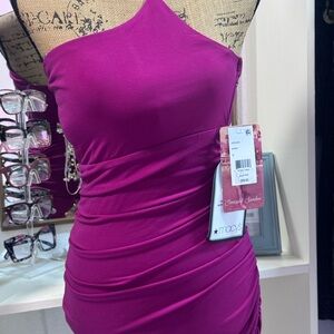 Emerald Sundae Fuchsia One-Shoulder Dress